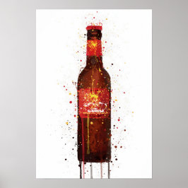 Beer Bottle Wall Art Print 'Rambla Red' Poster