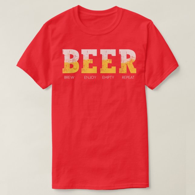 Beer Brew upprepa, rolig öldryck  T Shirt (Design framsida)