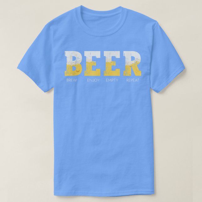 Beer Brew upprepa, rolig öldryck  T Shirt (Design framsida)
