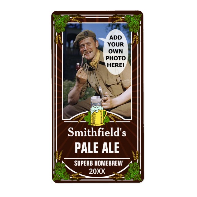 Beer Brewer Anpassningsbar Photo Brown Homebrewing Fraktsedel (Framsidan)