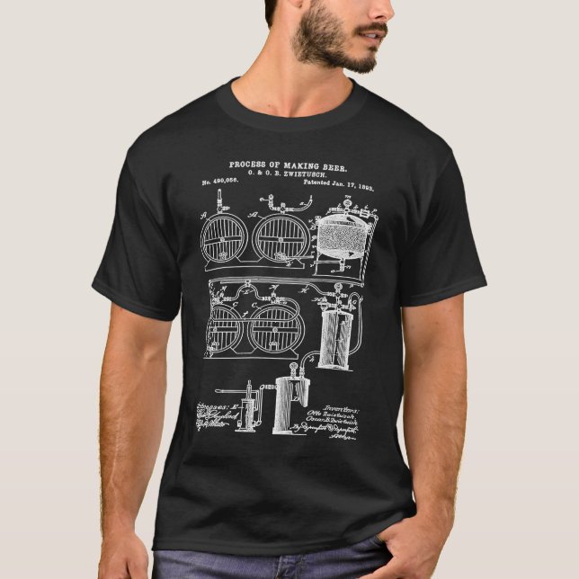 Beer Brewing Patent Brewery Plans Beer Geek Brewma T Shirt (Framsida)