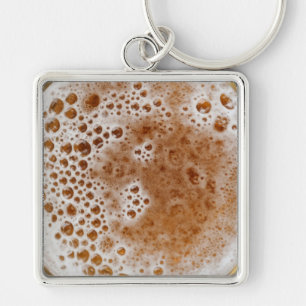 BEER BUBBLES FYRKANTIG SILVERFÄRGAD NYCKELRING