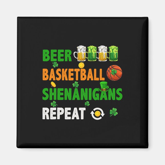 Beer Bysketbyll Shenanigans Repeat St. Patrick's D Magnet (Framsidan)