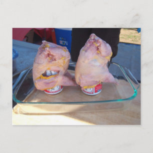 Beer Can Pheasant Vykort
