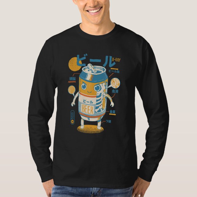 Beer Can X Ray Sci fi Japanese Beer Anatomy   Drin T Shirt (Framsida)