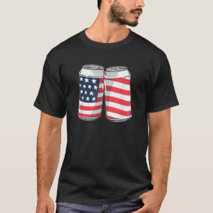 Beer Cans American Flagga 4:e juli Manar Women US T Shirt