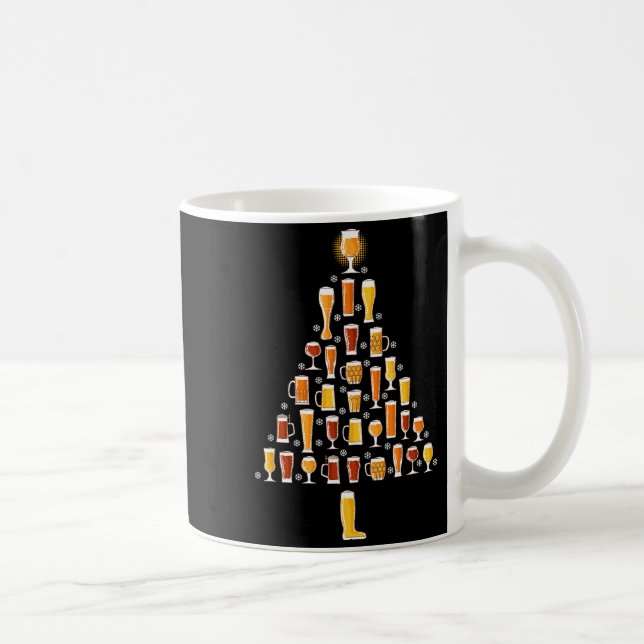 Beer Christmas Tree Men Women Beer Ugly Christmas  Kaffemugg (Höger)