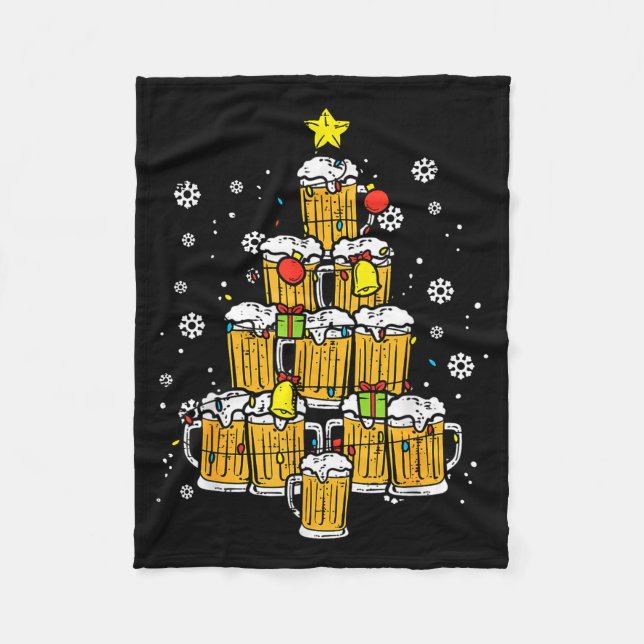 Beer Christmas Tree Xmas Brew Dad Men  Fleecefilt (Framsidan)