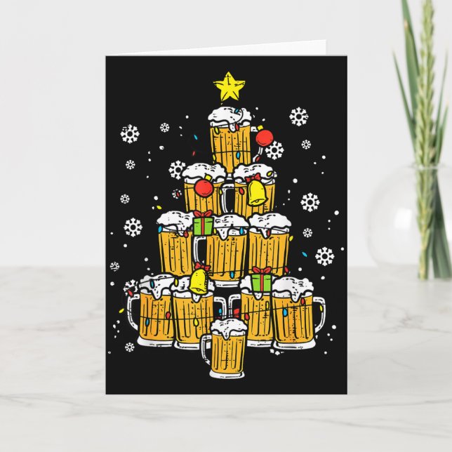 Beer Christmas Tree Xmas Brew Dad Men  Kort (Framsida)