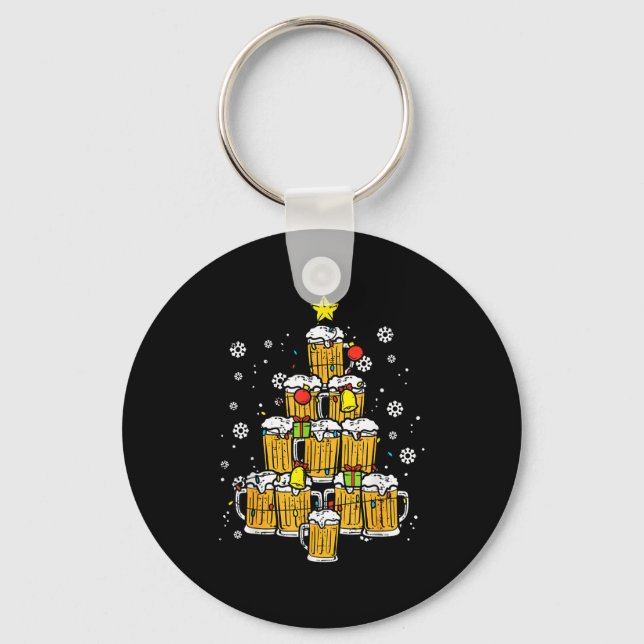 Beer Christmas Tree Xmas Brew Dad Men  Nyckelring (Framsida)