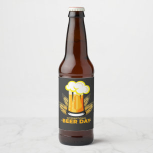 Beer-dagen i internationell ölflaska etikett