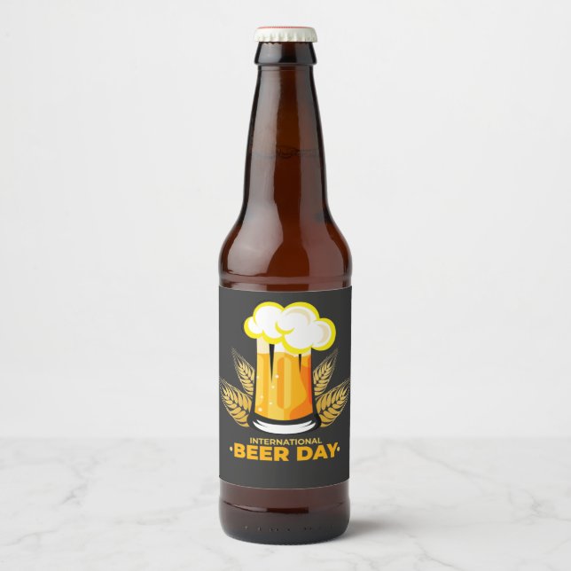 Beer-dagen i internationell ölflaska etikett (Framsida)