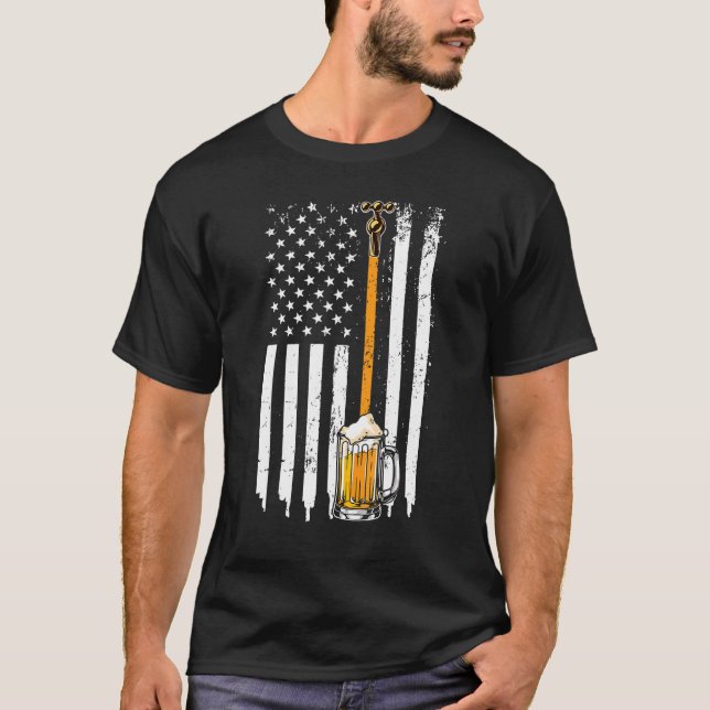 Beer-dagen Lycklig-Internationell med Amerika T Shirt (Framsida)