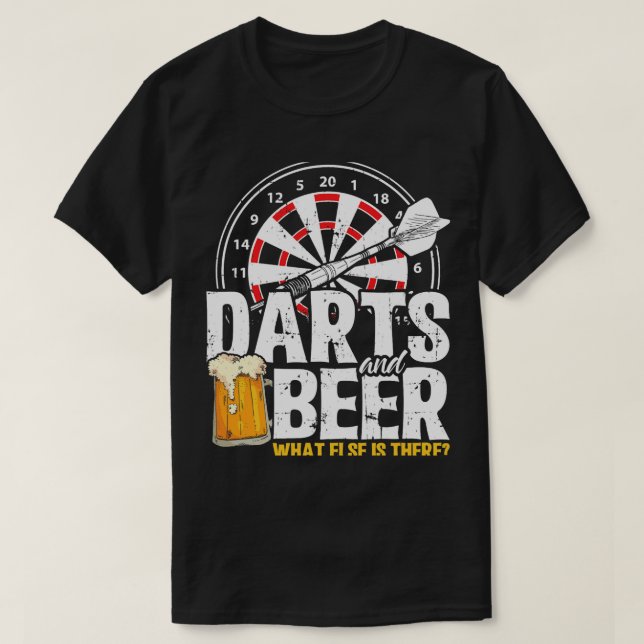 Beer Darts Player Gift 180 Darts Beer T Shirt (Design framsida)