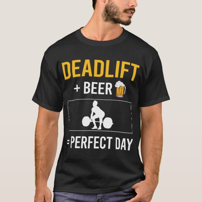 Beer Day Deadlift T Shirt (Framsida)
