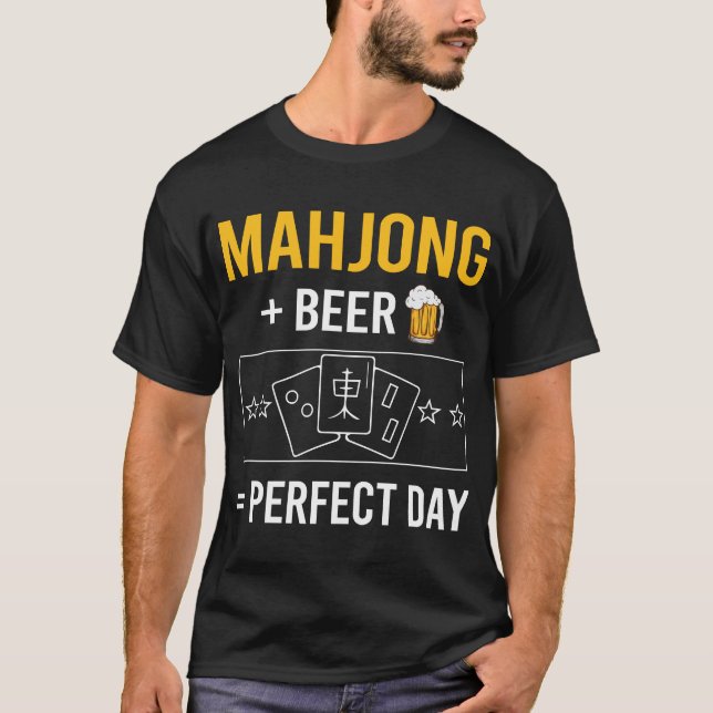 Beer Day Mahjong Majong Mah Jong Mah Jongg T Shirt (Framsida)