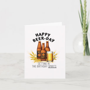 Beer Day Spirits Funny Birthday Card Kort