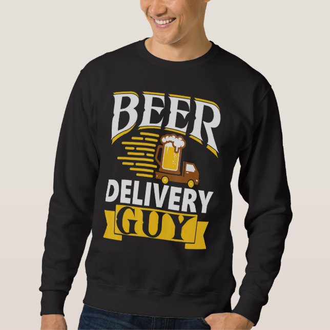 Beer Delivery Guy Alcohol Liquor Drink Pub Drinker Lång Ärmad Tröja (Framsida)