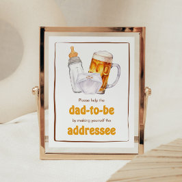 Beer Diaper Party Baby Shower Kuvert Station Poster