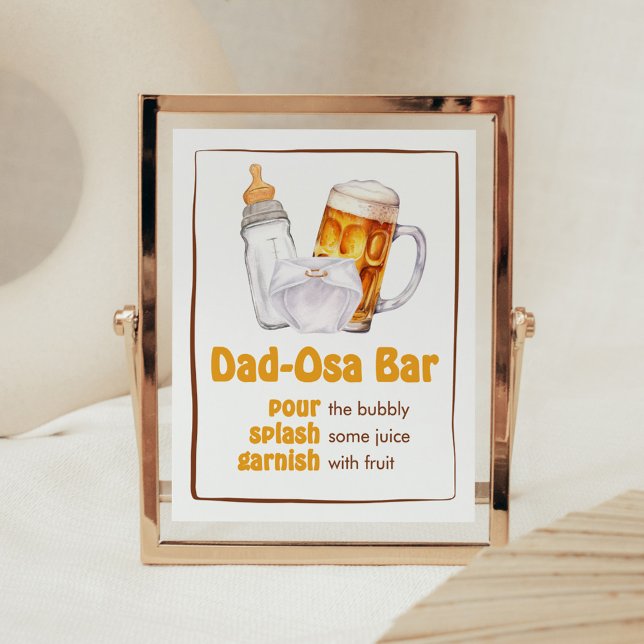 Beer Diaper Party Baby Shower Pappa-Osa Pub Poster (Beer Diaper Party Baby Shower Dad-Osa Bar Sign)