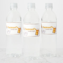 Beer Diaper Party Baby Shower Vattenflaskor Etikett