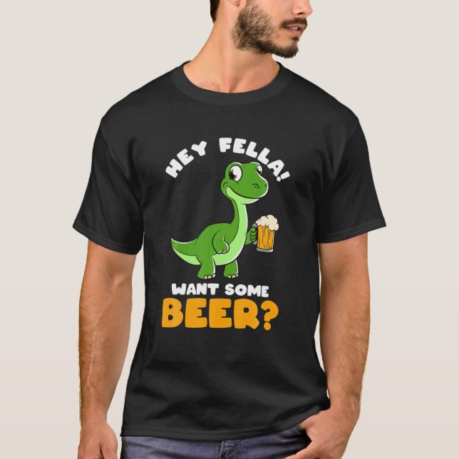 Beer Dinsoaur T Rex Drunkasaurus Beersaurus Dinosa Shirt (Framsida)