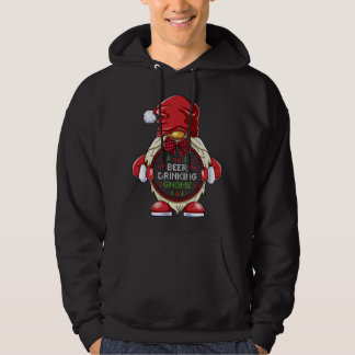 Beer dricker Gnome-matchande familjejul Hoodie
