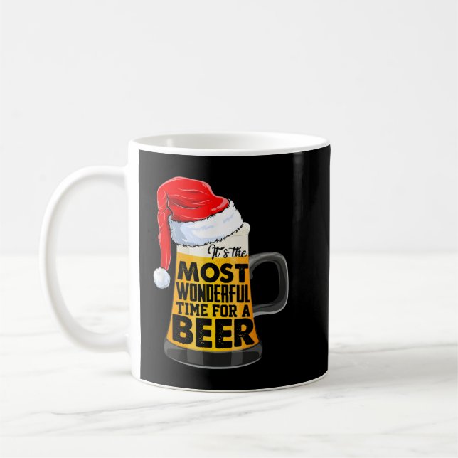 Beer dricker jultomten Julafton för att dricka mat Kaffemugg (Vänster)
