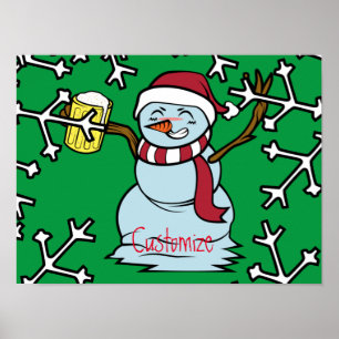 Beer-drink Drunk Snögubbe Thunder_Cove Poster