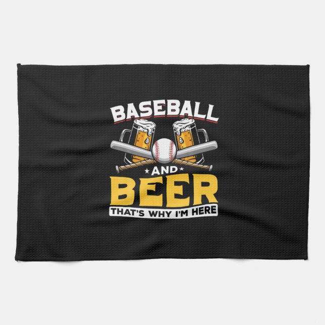 Beer Drinker Baseball Beer Humor Birthday Kökshandduk (Horisontell)