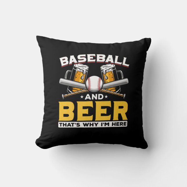 Beer Drinker Baseball Beer Humor Birthday Kudde (Framsida)