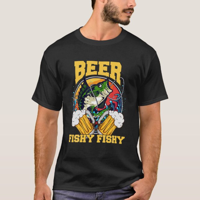 Beer Drinker Fishing T Shirt (Framsida)
