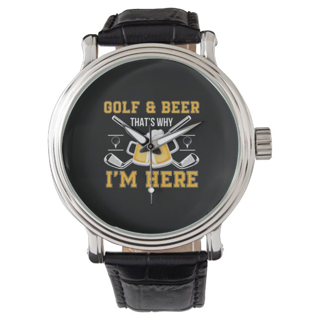 Beer Drinker Golf And Beer Birthday Armbandsur (Framsida)