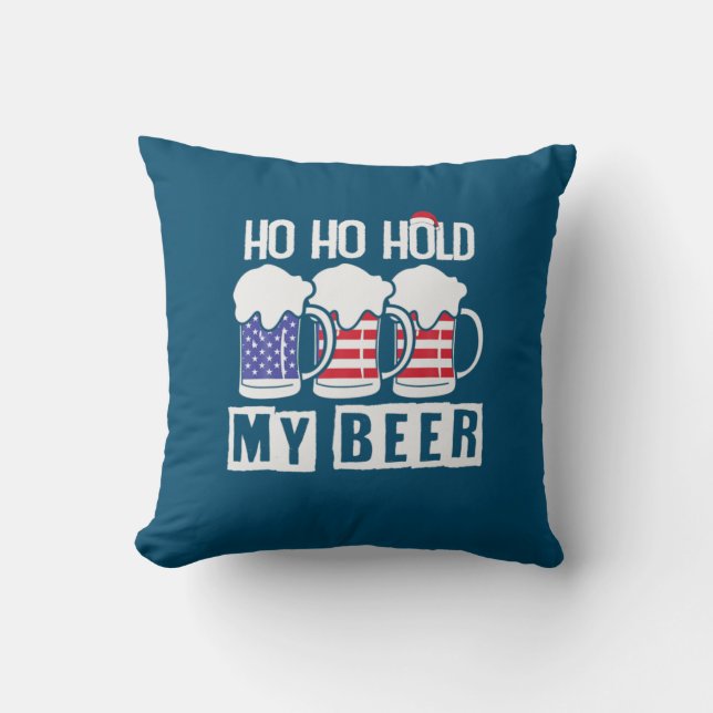 Beer Drinker Ho Ho hold Min Beer USA Birthday Kudde (Framsida)