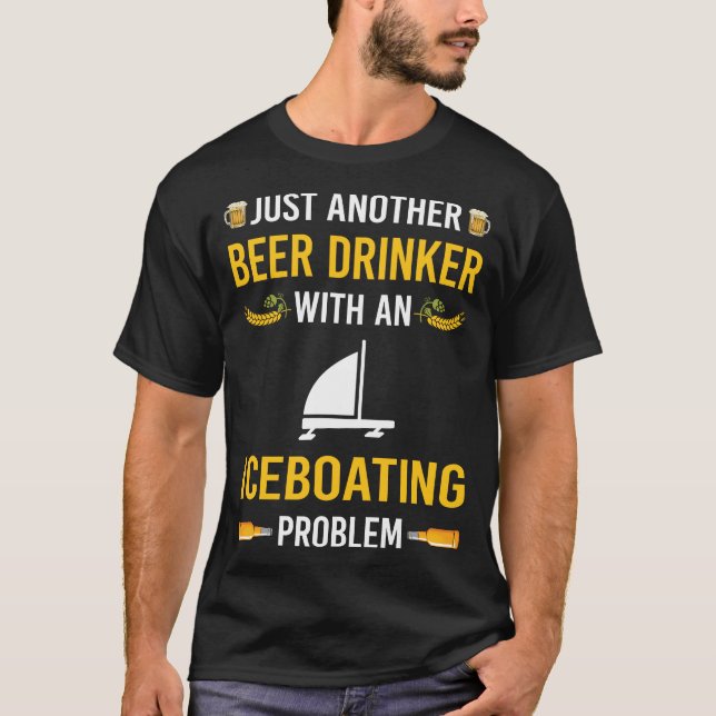 Beer Drinker Iceboat Tävla Tävling T Shirt (Framsida)