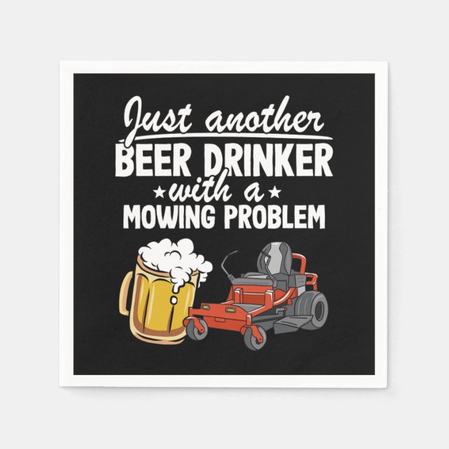 Beer Drinker With A Mowing Problem Lawn Mowing Gif Pappersservett (Framsidan)