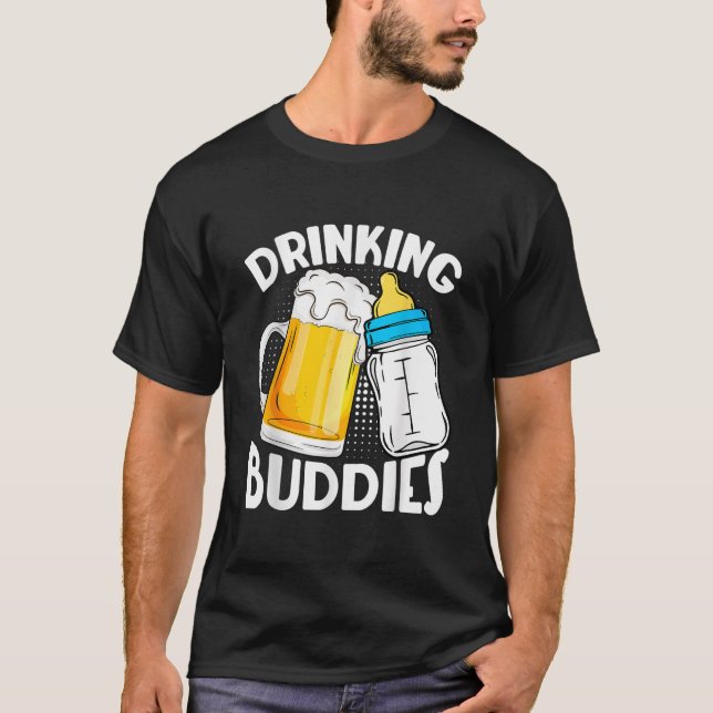 Beer Drinking Buddies Pappa Son Dotter Fist Far T Shirt (Framsida)