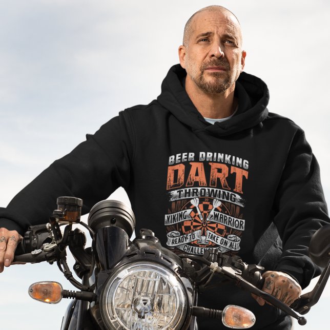 Beer Drinking Dart Viking Warrrior - Dart Legend Hoodie (Skapare uppladdad)