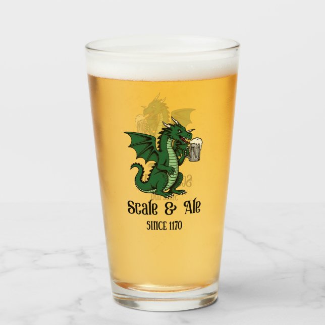 Beer Drinking Dragon Glaskopp (Framsida fylld)