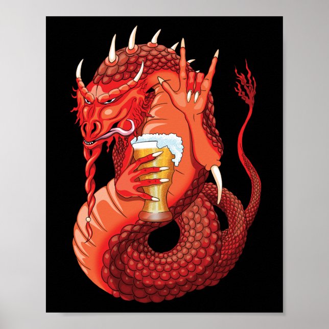 Beer Drinking Dragon Poster (Framsidan)