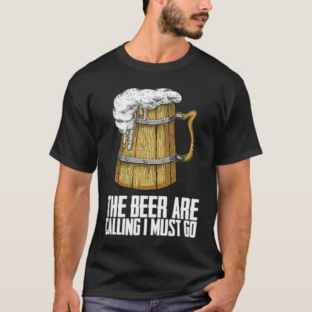 Beer drinking  Drink  Beer man T Shirt (Framsida)