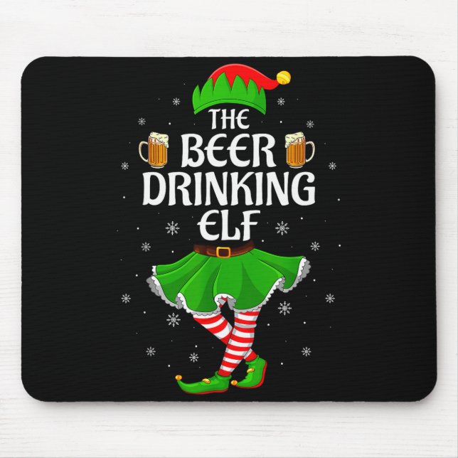 Beer Drinking Elf Christmas Family Girl Women Elf  Musmatta (Framsidan)