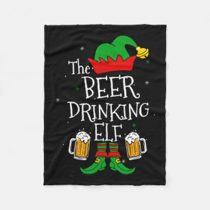 Beer Drinking Elf Matching Family Drinker Merr Fleecefilt