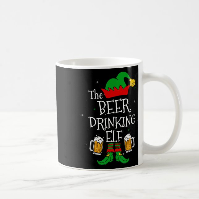 Beer Drinking Elf Matching Family Drinker Merr Kaffemugg (Höger)