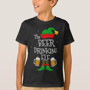 Beer Drinking Elf Matching Family Drinker Merr T Shirt