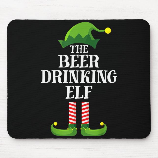 Beer Drinking Elf Matching Family Group Christmas  Musmatta (Framsidan)