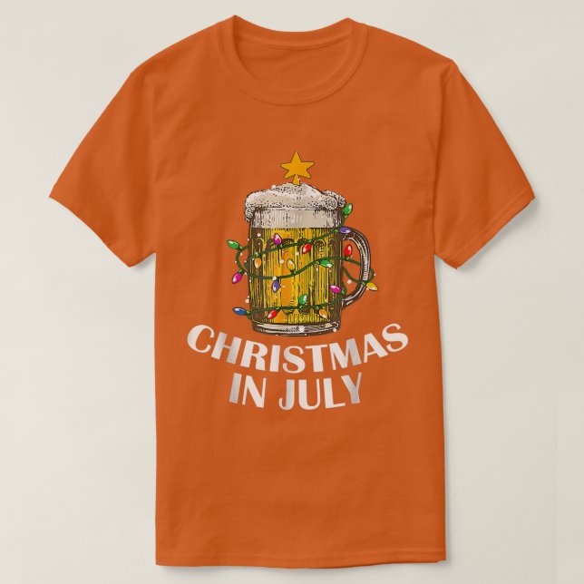 Beer Drinks Funny Julafton Träd Ljus Sommar Christ T Shirt (Design framsida)