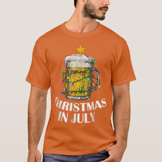 Beer Drinks Funny Julafton Träd Ljus Sommar Christ T Shirt