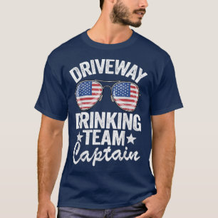 Beer Driveway Drinker US Flagga Driveway Drinking T Shirt