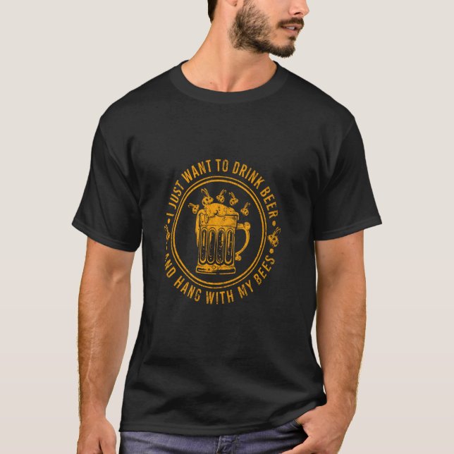 Beer Drunk Beekeeper T Shirt (Framsida)